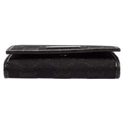 Gucci Black GG Canvas Flap Card Holder