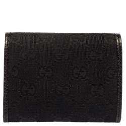 Gucci Black GG Canvas Flap Card Holder