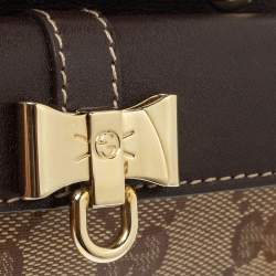 Pre Owned Gucci Beige/Ebony GG Crystal Canvas and Leather Duchessa Card Holder