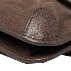 Gucci Brown Suede and Leather Web Neo Crossbody Bag