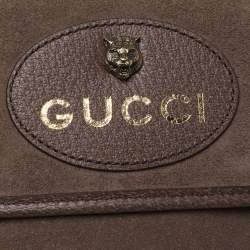 Gucci Brown Suede and Leather Web Neo Crossbody Bag
