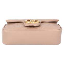 Pre Owned Gucci Light Pink GG Marmont Matelasse Super Mini Bag