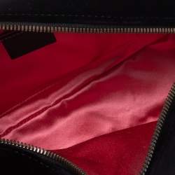 Pre Owned Gucci Black Matelasse Velvet Small GG Marmont Shoulder Bag