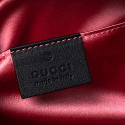 Pre Owned Gucci Black Matelasse Velvet Small GG Marmont Shoulder Bag