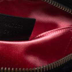 Pre Owned Gucci Black Matelasse Velvet Small GG Marmont Shoulder Bag