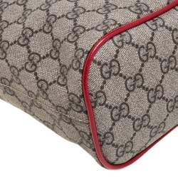 مملوكة مسبقًا Gucci Red/Beige GG Supreme Canvas, Suede and Leather Bosco Tote