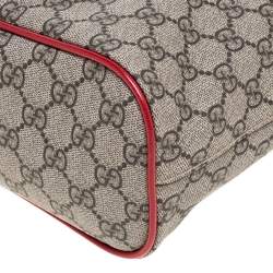 مملوكة مسبقًا Gucci Red/Beige GG Supreme Canvas, Suede and Leather Bosco Tote
