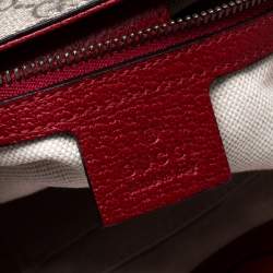 مملوكة مسبقًا Gucci Red/Beige GG Supreme Canvas, Suede and Leather Bosco Tote