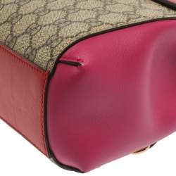 Pre Owned Gucci Multicolor GG Supreme Canvas and Leather Padlock Backpack