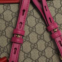 Pre Owned Gucci Multicolor GG Supreme Canvas and Leather Padlock Backpack