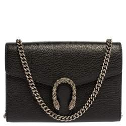 مملوكة مسبقًا Gucci Black Leather Dionysus Mini Chain Shoudler Bag