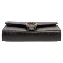 مملوكة مسبقًا Gucci Black Leather Dionysus Mini Chain Shoudler Bag