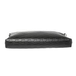 Pre Owned Gucci Black Guccissima Leather Messenger Bag