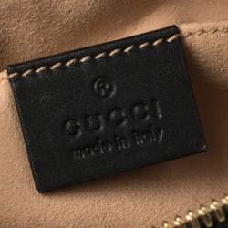 Pre Owned Gucci Black Suede and Patent Leather GG Ophidia Belt Bag