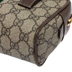 Pre Owned Gucci Beige/Ebony GG Supreme Coated Canvas and Leather Ophidia Belt Bag