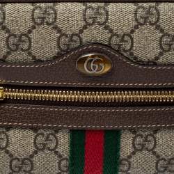 Pre Owned Gucci Beige/Ebony GG Supreme Coated Canvas and Leather Ophidia Belt Bag