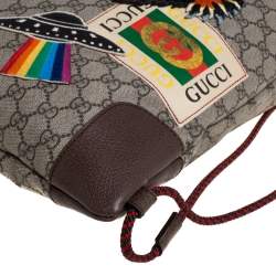 Pre Owned Gucci Beige GG Supreme Canvas Courrier Soft Drawstring Backpack