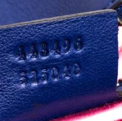 مملوكة مسبقًا Gucci Blue Matelasse Velvet Medium GG Marmont Shoulder Bag