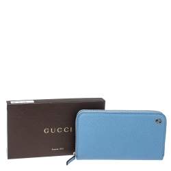 Pre Owned محفظة غوتشي جلد  جي جي بنية داكنة بسحاب ملتف مارمونت 