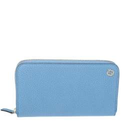 Pre Owned محفظة غوتشي جلد  جي جي بنية داكنة بسحاب ملتف مارمونت 