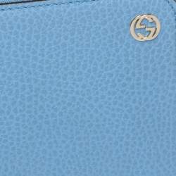 Pre Owned محفظة غوتشي جلد  جي جي بنية داكنة بسحاب ملتف مارمونت 