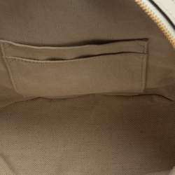Pre Owned Gucci White GG Supreme Canvas and Leather Small Ophidia Flora Backpack