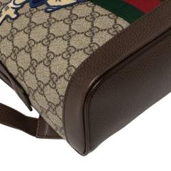 Pre Owned Gucci Beige GG Supreme Canvas and Leather Disney Three Little Pigs Ophidia Backpack