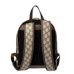 Pre Owned Gucci Beige GG Supreme Canvas and Leather Disney Three Little Pigs Ophidia Backpack