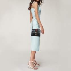 مملوكة مسبقًا Gucci Black Leather Mini Web Dionysus Shoulder Bag