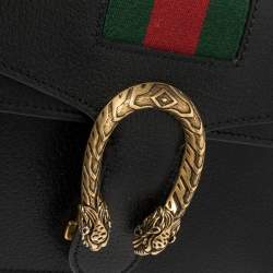  مملوكة مسبقًا Gucci Black Leather Mini Web Dionysus Shoulder Bag
