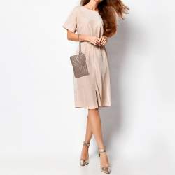 Pre Owned Gucci Pink Leather GG Marmont Wrist Wallet