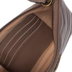 Pre Owned Gucci Pink Leather GG Marmont Wrist Wallet