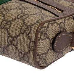 مملوكة مسبقًا حقيبة كروس غوتشي ميني أوفيديا جلد وكانفاس سوبريم جي جي عاجية/ بيج