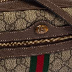 مملوكة مسبقًا حقيبة كروس غوتشي ميني أوفيديا جلد وكانفاس سوبريم جي جي عاجية/ بيج