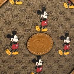 مملوكة مسبقًا Gucci x Disney Brown GG Supreme Canvas and Leather Mini Mickey Mouse Round Crossbody Bag