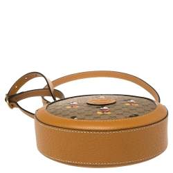 مملوكة مسبقًا Gucci x Disney Brown GG Supreme Canvas and Leather Mini Mickey Mouse Round Crossbody Bag
