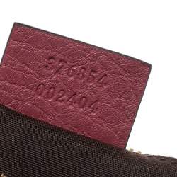 Pre Owned Gucci Dark Pink Leather Bamboo Tassel Clutch