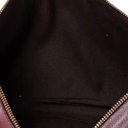 Pre Owned Gucci Dark Pink Leather Bamboo Tassel Clutch