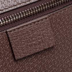 Pre Owned Gucci Brown GG Supreme Canvas and Leather Ophidia  Messenger Bag