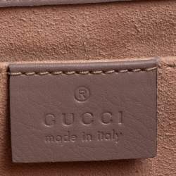 Pre Owned حقيبة كتف غوتشي مرصع قفل جلد و كانفاس مقوى جي جي سوبريم وردي 