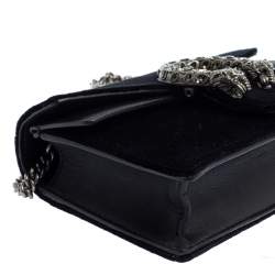 Pre Owned Gucci Black Velvet Super Mini Dionysus Crossbody Bag