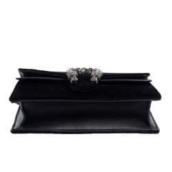 Pre Owned Gucci Black Velvet Super Mini Dionysus Crossbody Bag