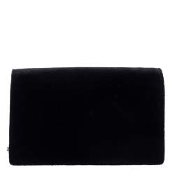 Pre Owned Gucci Black Velvet Super Mini Dionysus Crossbody Bag