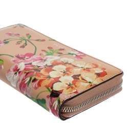 مملوكة مسبقًا Gucci Multicolor Shanghai Blooms Print Leather Zip Around Wallet