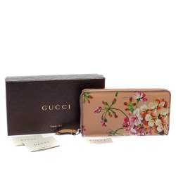 مملوكة مسبقًا Gucci Multicolor Shanghai Blooms Print Leather Zip Around Wallet