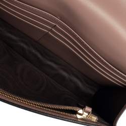 Pre Owned Gucci Pink Guccissima Leather Bow Flap Wallet on Chain