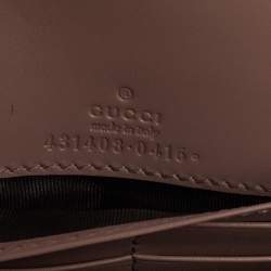 Pre Owned Gucci Pink Guccissima Leather Bow Flap Wallet on Chain