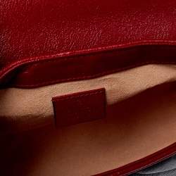 مملوكة مسبقًا Gucci Black/Red Matelasse Leather Mini GG Marmont Torchon Top Handle Bag