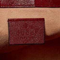 مملوكة مسبقًا Gucci Black/Red Matelasse Leather Mini GG Marmont Torchon Top Handle Bag