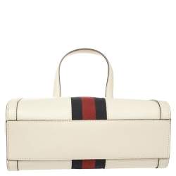 Pre Owned Gucci Off White Leather Small Ophidia Satchel